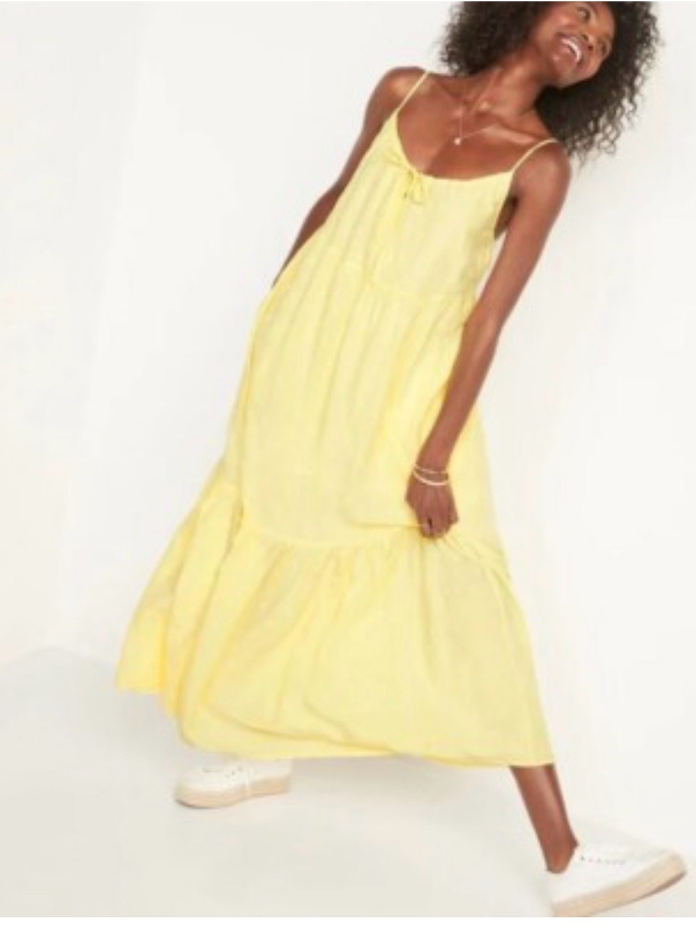 Butter Yellow Sundress Eyelet Maxi Dress Old Navy Cottagecore Euroo Summer S